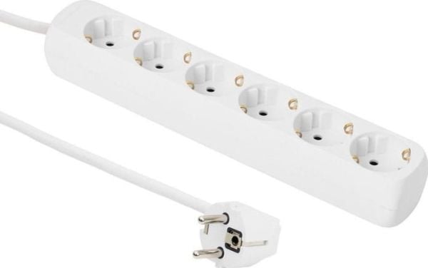 Microconnect GRU0065WA, 5 m, Tyyppi F, Tyyppi F, Valkoinen, 6 AC-pistorasia(a), 496 g