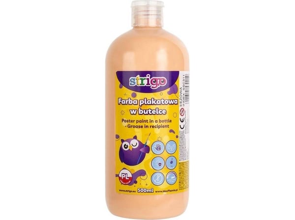 Plakatmaling i flaske 500 ml beige STRIGO