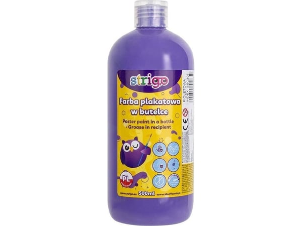 Plakatmaling på flaske 500 ml lilla STRIGO