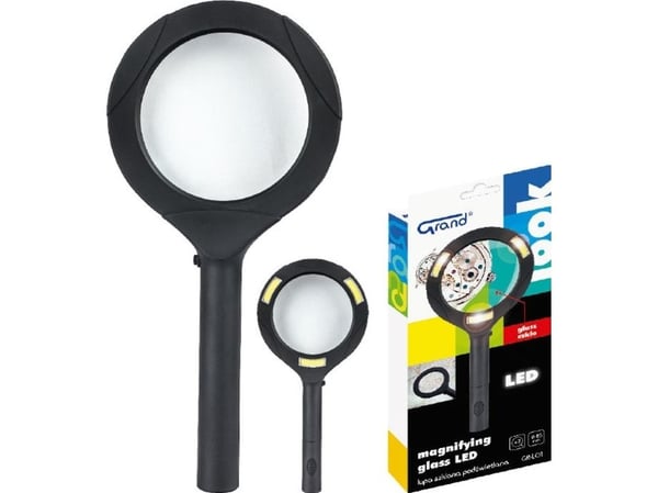 Grand glass forstørrelsesglass 85mm, opplyst med LED GRAND