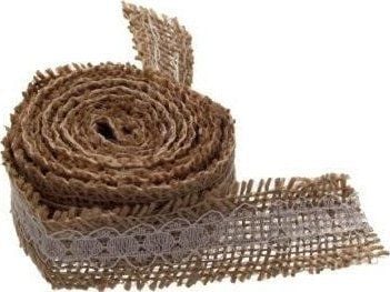 Dekoration BREWIS Jutesnöre med spets 2 m
