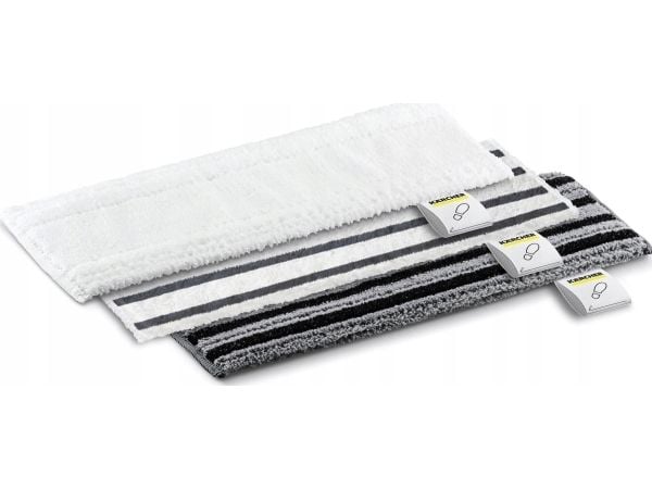 Kärcher 2.863-341.0, Engangsklut til mopp, Sort, Grå, Hvit, Polyester, Viskose, 115 mm, 345 mm, 10 mm