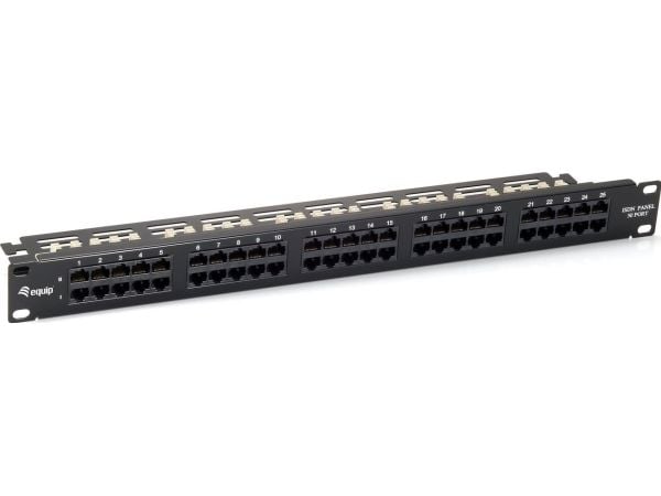 Equip 125295, Cat3, Sort, Rackmontering, 1U, 44 mm, 483 mm