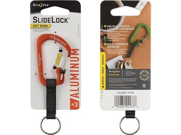 NiteIze karabinkrok SlideLock nøkkelring i aluminium Pom