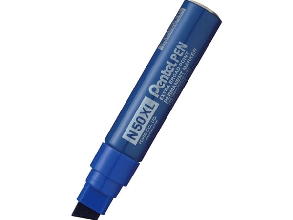 Pentel N50XL, Blå, Meiselspiss, Blå, Metall, 70 m, Papp, Glass, Metall, Papir, Plast, Gummi, Tre