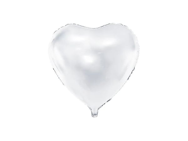 Hvid hjerte folieballon