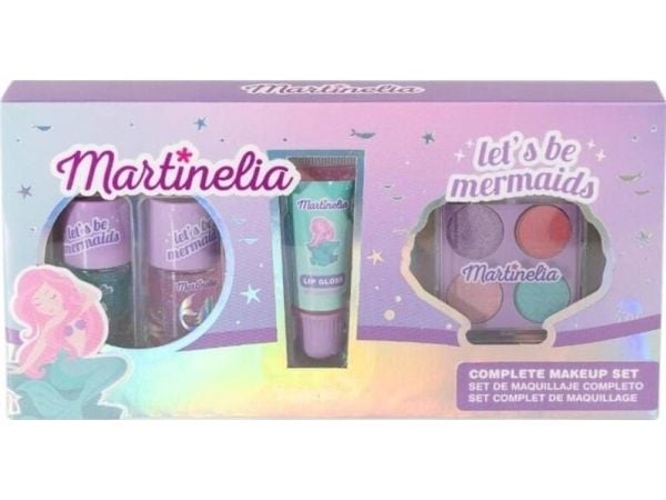Martinelia Let's Be Mermaids makeup-set: øyenskyggepalett + neglelakk (2 stk.) + leppepenn