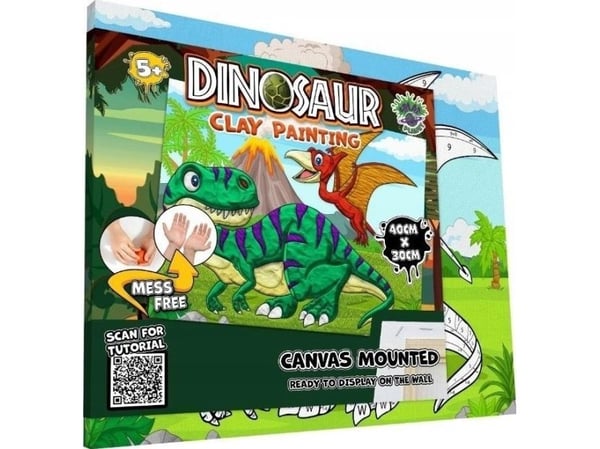 Planet Splat bilde i plastelina dinosaurer 30x40 cm