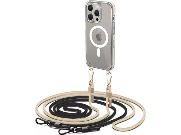 Tech-Protect FlexAir kjede-etuiet med MagSafe til iPhone 15 Pro - svart/beige