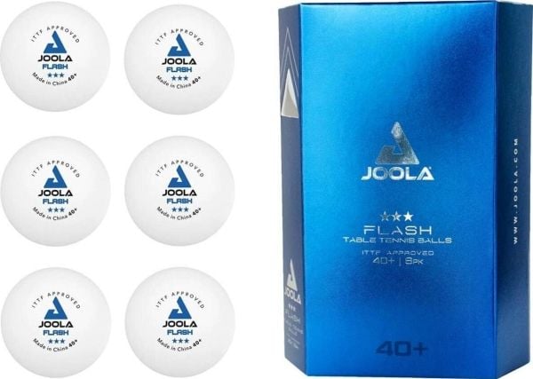 Joola bordtennisballer Ping Pong Flash 40+ sett med 6 stk. hvite