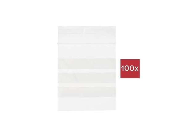 TRU COMPONENTS trykklukkeposer med tekstetiketter (L x B) 80 x 60 mm transparent polyetylen 100 stk.