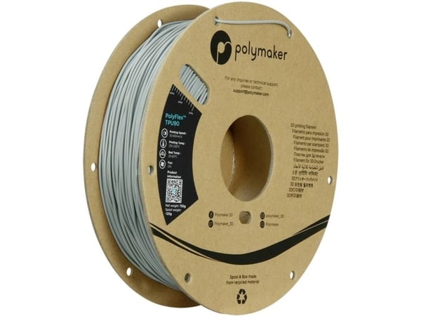 Polymaker PD02003 TPU90 filament TPU flexibelt 1,75 mm 750 g grå PolyFlex, 1 st (PD02003)
