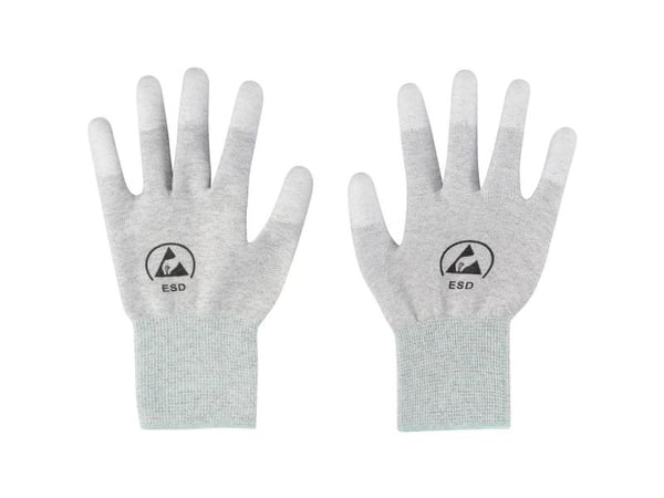 TRU COMPONENTS ESD-hansker TC-12539844 lysegrå størrelse M (1 par) polyamidfibre, PU-belagte