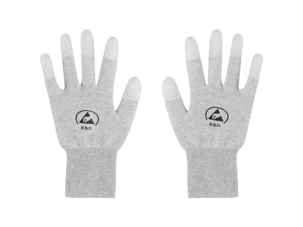 TRU COMPONENTS TC-12539848 ESD-hansker Lysegrå Størrelse: L #####Polyamidfiber, #####PU-Beschichtung 1 par