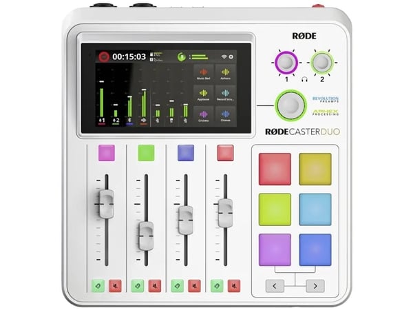 RØDE RodeCaster DUO lydproduksjonsstudio - White Edition