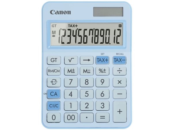 Canon LS-125KB - Skrivebordskalkulator - 12 sifre - solcellepanel, batteri - blå