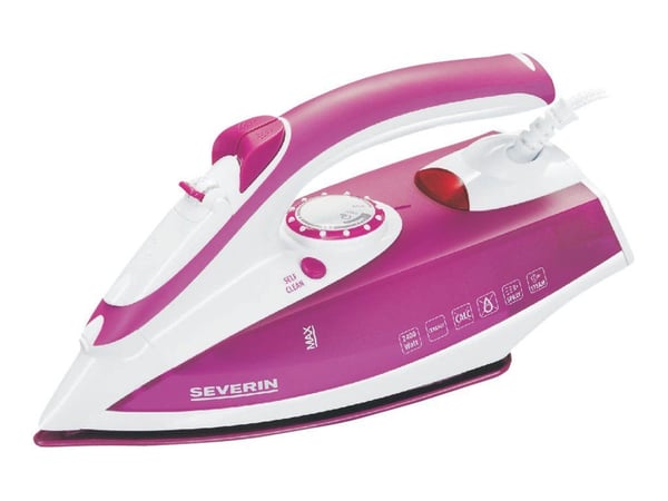 SEVERIN BA 3243 - Dampstrykejern - strykesål: rustfritt stål - 2400 W - hvit/fiolett