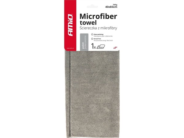 AMiO mikrofiber uten smussstripe til vask/rengjøring av vinduer og speil 60x40 cm amio-03742