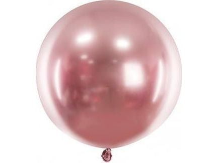 PartyDeco OLBOM-G-019R, Lekeballong, Latex, Rosegull, Rund, 8 år, 60 cm