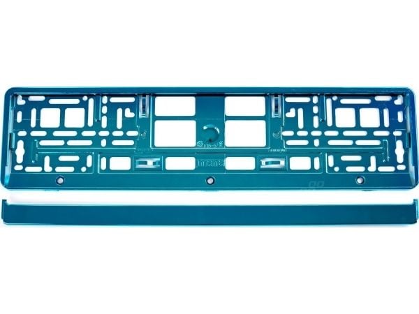 Metallisert nummerskilt-ramme turkis AMiO-71457/01170t