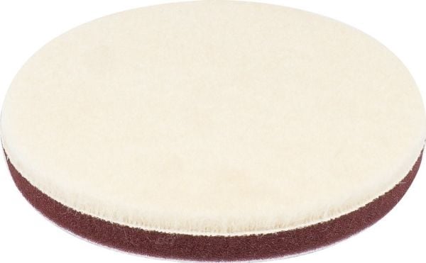 AMiO poleringsskive ull med polerfôr hard borrelås 125 mm amio-03706