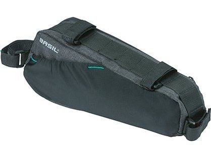 Basil sadeltaske BASIL DISCOVERY 365D FRAME BAG M 1,8L med stroppfeste vanntett black melee (NEW 2024)