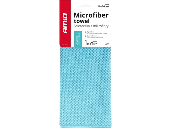 AMiO mikrofiber til vask og rengjøring av bilvinduer og interiør 40x60 cm 350 g amio-03738