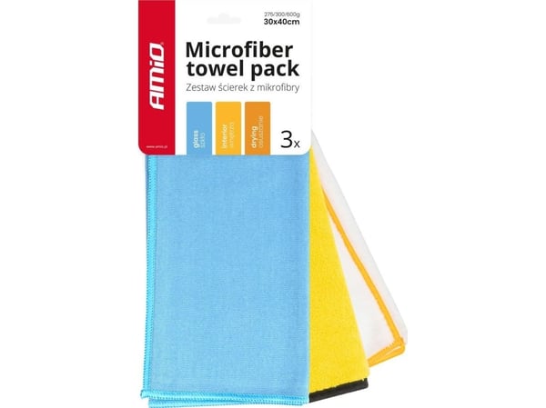 AMiO set med mikrofiberdukar 30x40 cm 275/300/600 g 3 st amio-03750