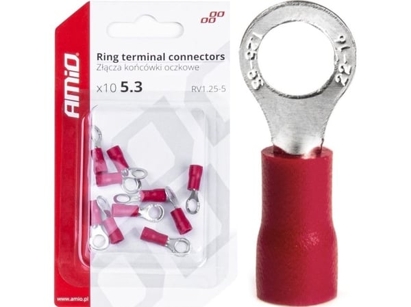AMiO Terminalkontakter ringkontakter 5,3mm 10stk amio-03077
