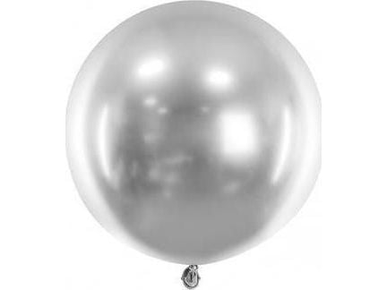 PartyDeco OLBOM-G-018, Toy balloon, Latex, Sølv, Oval, 8 år, 60 cm
