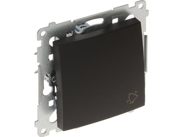 Kontakt-Simon Simon 54 tryckknappknapp 16AX 250V skruvplintar svart matt DD1A.01/49 (modul)