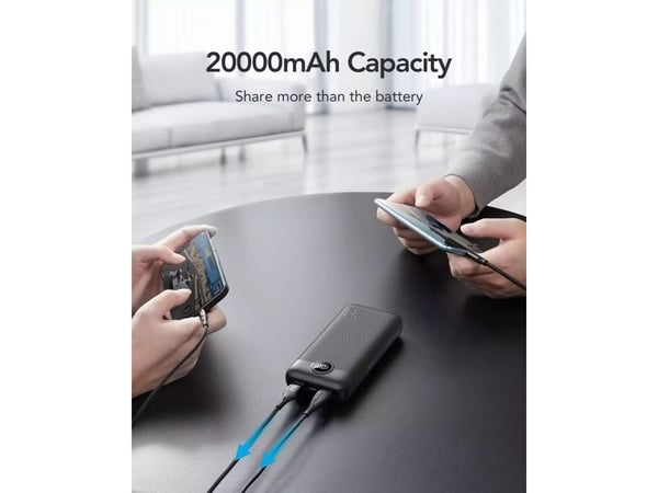 Tehopankki 4kom.pl Tehopankki Ulkoinen akku VEGER L20S - 20 000mAh LCD Quick Charge PD 20W musta (VP2039PD / W2039PD )