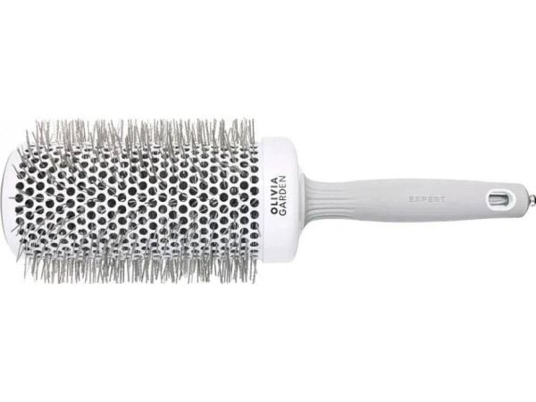 Olivia Garden Expert Blowout Speed Wavy Bristles hårtørking og stylingbørste hvit/grå 65 mm
