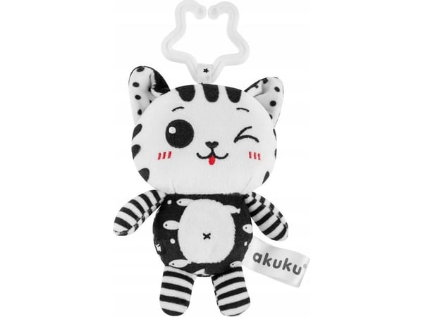 Akuku A0658 napphänge mjukdjur katt plysch bialo-czarny