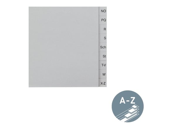 Leitz - Inndeler - 20 deler - fortrykt: A-Z - for 240 x 300 mm - grå