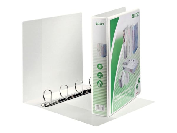 Leitz Standard - Presentationsringpärm - ryggbredd: 63 mm - för A4 Maxi - kapacitet: 400 ark - vit