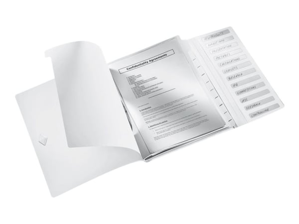 Leitz WOW - Klassifikasjonsmappe - 12 rom - 12 deler - bokryggbredde: 17 mm - for A4 (210 x 297 mm) - kapasitet: 200 ark - med fliker - hvit