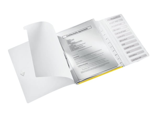 LEITZ arkivmappe WOW, DIN A4, PP, 12 rom, gul-metallisk laminert overflate, overflatestruktur med 3D-preging, - 1 stk (4634-00-16)