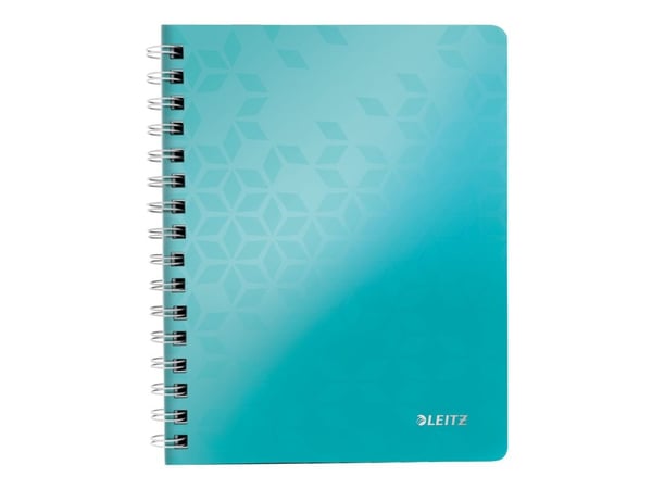 Leitz WOW A5 - Notisbok - spiralbundet - 80 ark - rutet - metallic ice blue cover - polypropylen (PP)