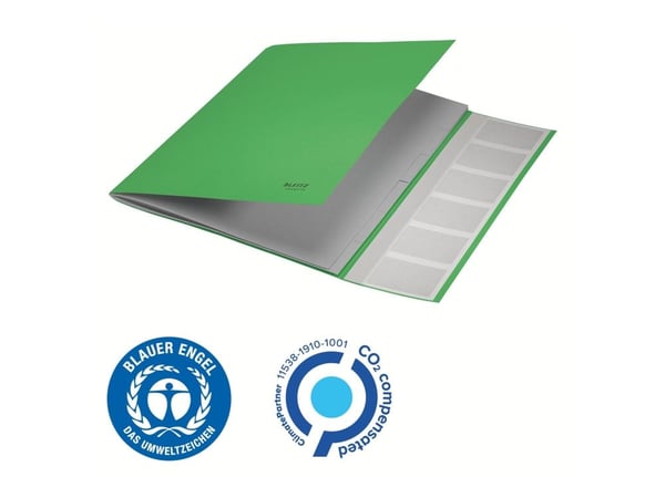Leitz Recycle - Klassifikasjonsmappe - 6 deler - bokryggbredde: 6 mm - for A4 (210 x 297 mm) - med fliker - grønn