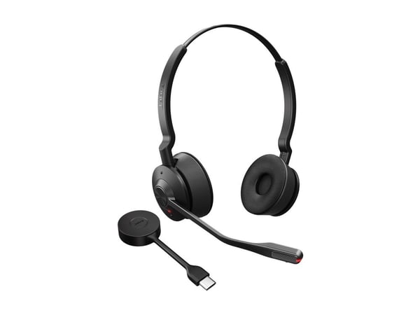 Jabra Engage 55 SE Stereo - Hodesett - on-ear - DECT - trådløs - USB-C via DECT-adapter - UC-sertifisert