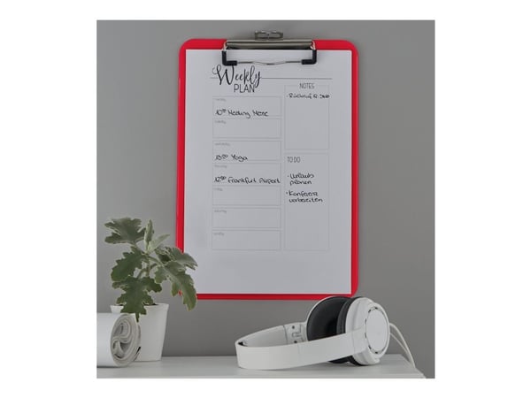 Leitz Clipboard without frontcover WOW, A4, Plastic, Red, 80 sheets, 228 mm, 320 mm