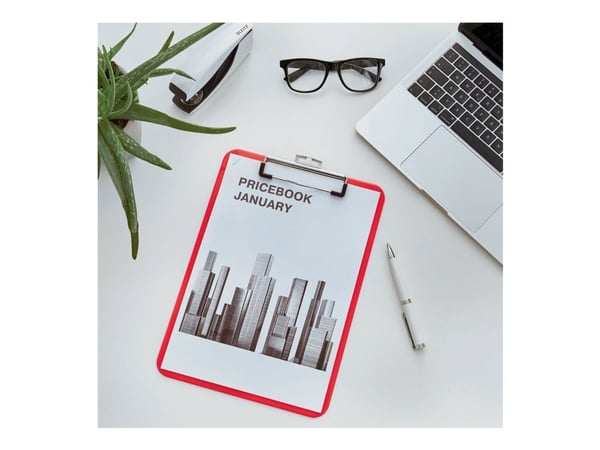 Leitz Clipboard without frontcover WOW, A4, Plastic, Red, 80 sheets, 228 mm, 320 mm