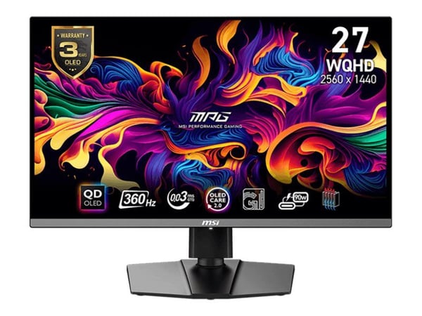 MSI MPG 271QRXDE QD-OLED - OLED-skjerm - gaming - 26.5" - 2560 x 1440 WQHD @ 360 Hz - 1000 cd/m² - 1500000:1 - DisplayHDR 400 True Black - 0.03 ms ...