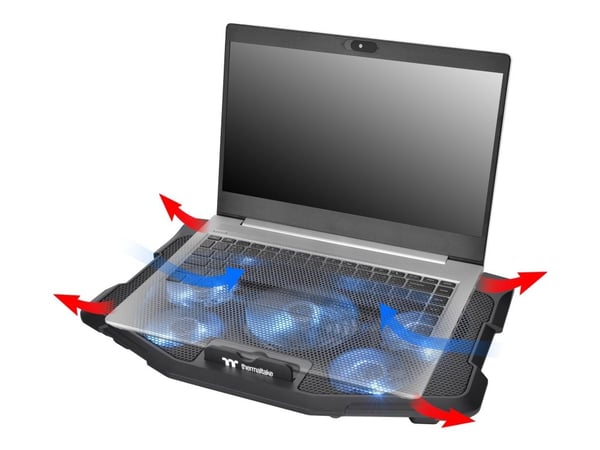 Thermaltake Massive 12 Max - Kannettavan tietokoneen jäähdytysmatto - 10" - 17" - 80 mm/120 mm - musta