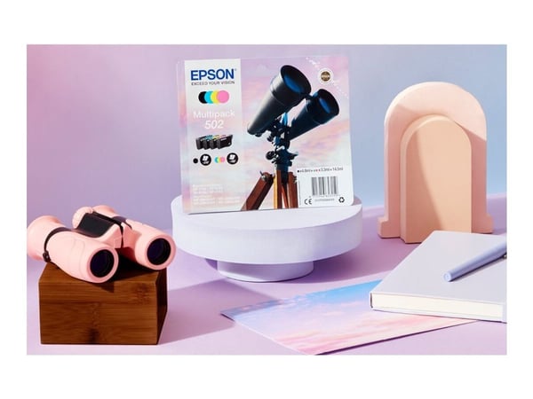 Epson 502 Multipack - 4-pack - 14.5 ml - svart, gul, cyan, magenta - original - blære med RF/lyd-alarm - blekkpatron - for Expression Home XP-5100,...