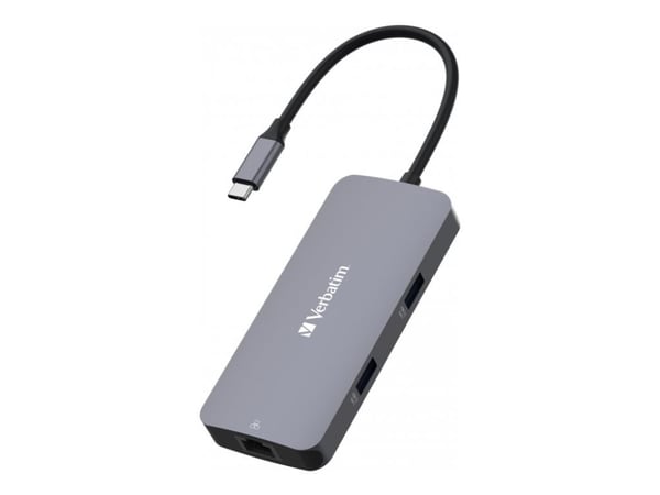 Verbatim CMH 05 - Hub - 1 x HDMI + 1 x USB-C (strømlevering) + 2 x USB-A 3.2 Gen 1 + 1 x 1 Gigabit Ethernet - stasjonær