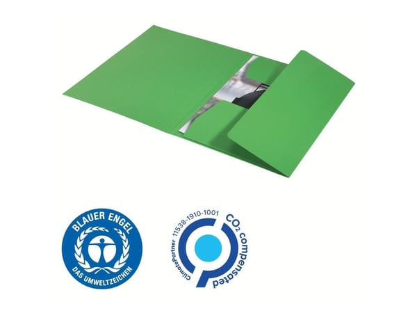 Leitz Recycle - 3-fliksmappe - for A4 (210 x 297 mm) - kapasitet: 250 ark - grønn