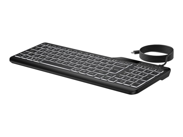 HP 405 - Tastatur - multi-enhet - 65% - kompakt - bakgrunnsbelyst - USB - Pan Nordic - svart