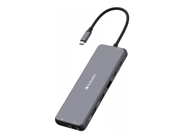 Verbatim CMH 13 - Hub - 2 x HDMI + 2 x USB-C (strømlevering) + 3 x USB-A 3.2 Gen 1 + 1 x DisplayPort - stasjonær